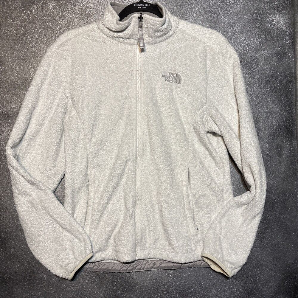 The North Face Women’s Sz M Plush Fleece Full Zip Jacket-Arctic White Cabincore